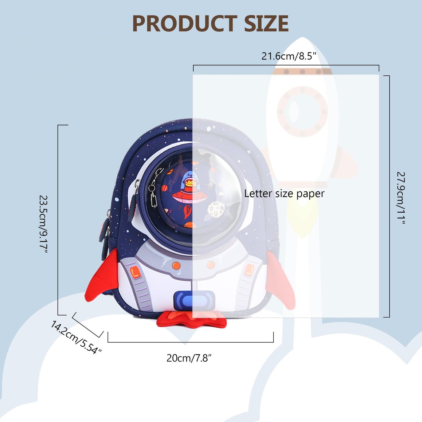 yisibo Rocket Toddler Backpack with Leash,3-6 Years Anti-lost Kids Backpack,Children Backpack for boys girls