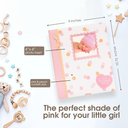 Bird Photo Album, Memory Keepsake Babybook, Gender-Neutral Baby Accessory for New and Expecting Parents, Pink