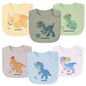 Maiwa 6 Pack Waterproof Cotton Baby Bibs for Girls Boys for Drooling Eating with Snaps