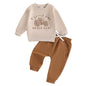 Toddler Baby Boy Fall Winter Outfits Tractor Print Long Sleeve Sweatshirt Pants Set Kids Sweatsuit Clothes