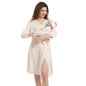 Galabloomer Maternity Robe and Baby Receiving Blanket, Matching Mommy Labor Delivery Robe and Swaddle Set Denim blue