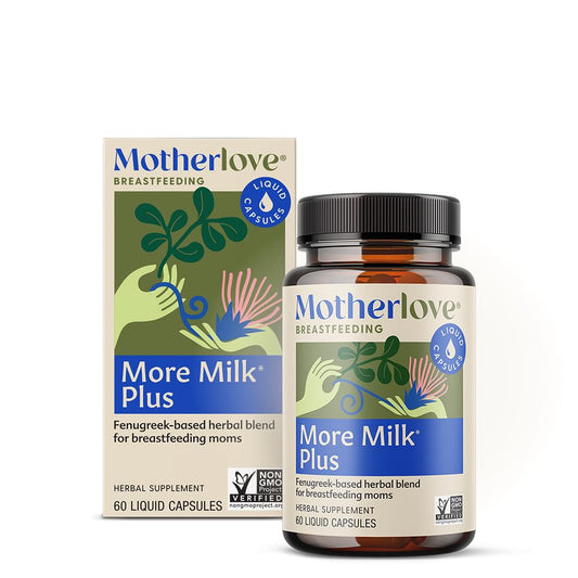 Motherlove More Milk Plus (60 Liquid caps 2 Pack) Fenugreek-Based Lactation Supplement to Support Breast Milk Supply—Non-GMO, Organic Herbs, Vegan, Kosher