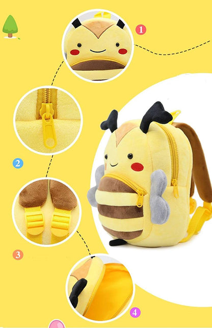 NICE CHOICE Cute Toddler Backpack Toddler Bag Plush Animal Cartoon Mini Travel Bag for Baby Girl Boy 2-6 Years(Grey Elephant)