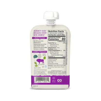 Serenity Kids 7+ Months World Explorers Baby Food Pouches Puree Made With Ethically Sourced Meats & Organic Veggies | 3.5 Ounce BPA-Free Pouch | Beef Chimichurri | 6 Count