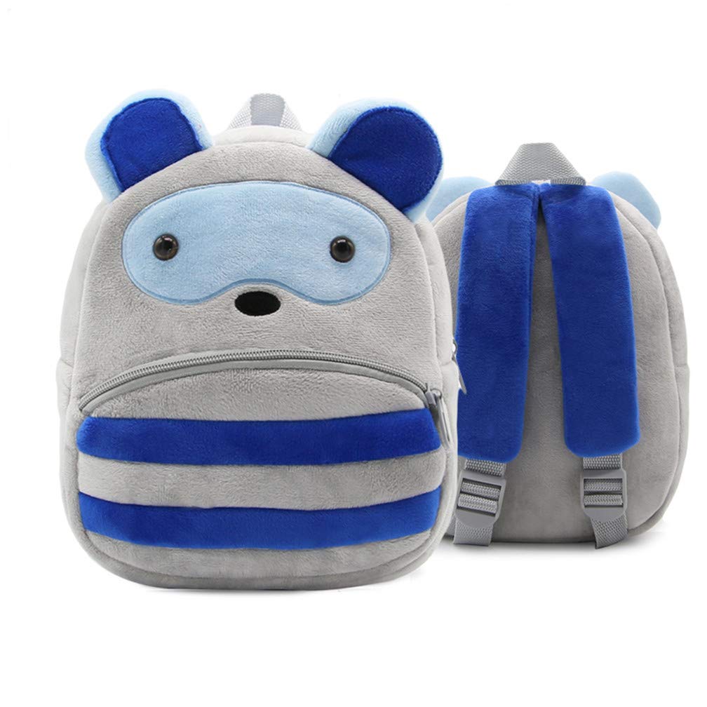 Ladyzone Toddler Backpack Zoo Animals Backpacks Cute Plush Bag Cartoon 10" Preschool Book Bag For 2+ Years Girls Boys