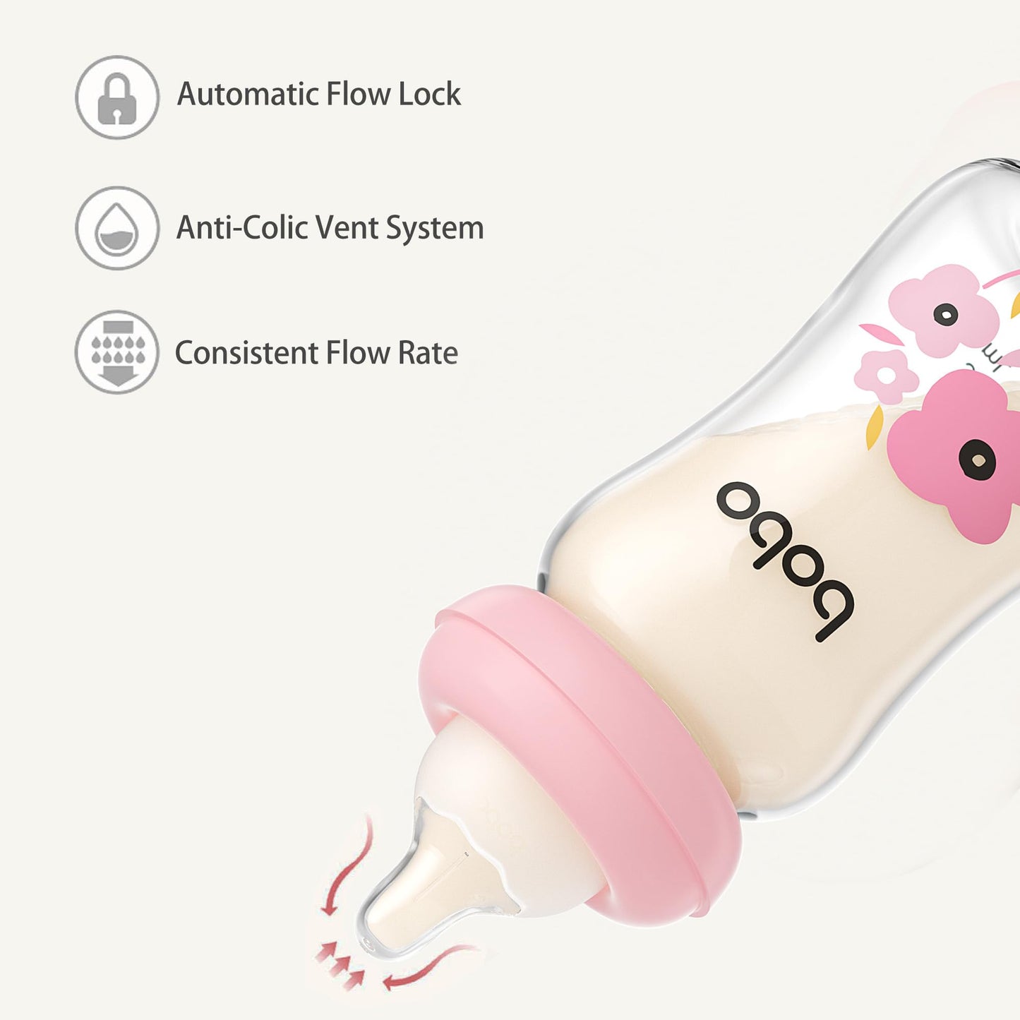 YOHKOH Natural Glass Baby Bottle with Natural Response Nipple, Newborn Anti-Colic Baby Bottles, Wide Neck Mushroom Cap Baby Bottle, Clear (8.8ounce (Pack of 4), Multicolour1)