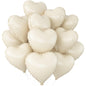Sage Green Gold Heart Balloons,12Pcs Light Gold Heart Shaped Foil Balloons,18Inch Cream White Helium Mylar Balloon for Baby Shower Birthday Anniversary Wedding Party Decorations