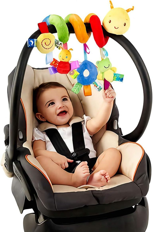 Uonlytech Crib Hanging Rattles Toys, Toy Hanging Rattles Spiral Stroller Crib Cot Toy Spiral Toy Pram Hanging for Babies Boys and Girls