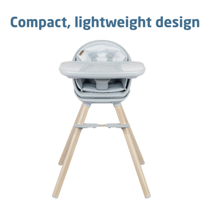Maxi-Cosi Moa 8-in-1 High Chairs for Babies and Toddlers, Machine Washable Infant High Chair, Compact, Convertible High Chair Lightweight Design, Classic Slate