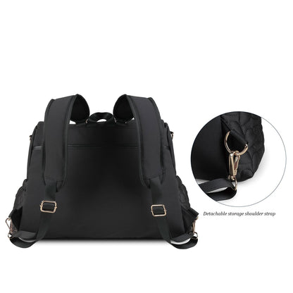 Lmbabter Diaper Bag Backpack Convertible Messenger Bag Travel Backpack Maternity Bags Stylish Baby Bag with Changing Pad for Mom (Brown)