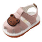 Childrens Bear Leather Foam Sandals Baby Boys Girls Hook Loop Flat Wide Barefoot Shoes Summer Outdoor Casual Water Shoes