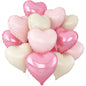 Sage Green Gold Heart Balloons,12Pcs Light Gold Heart Shaped Foil Balloons,18Inch Cream White Helium Mylar Balloon for Baby Shower Birthday Anniversary Wedding Party Decorations