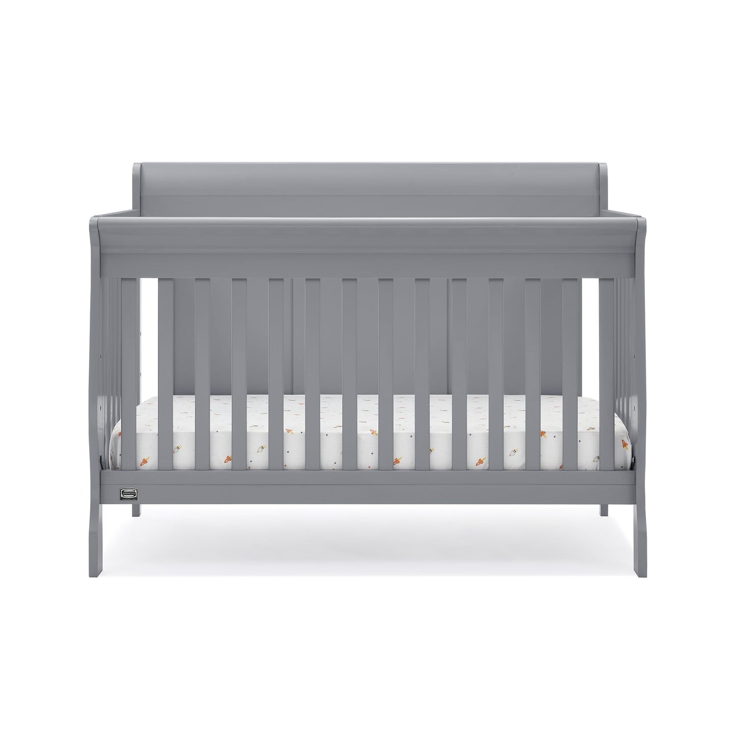 Delta Children Simmons Kids Carter 6-in-1 Convertible Crib - Greenguard Gold Certified, Black Ebony