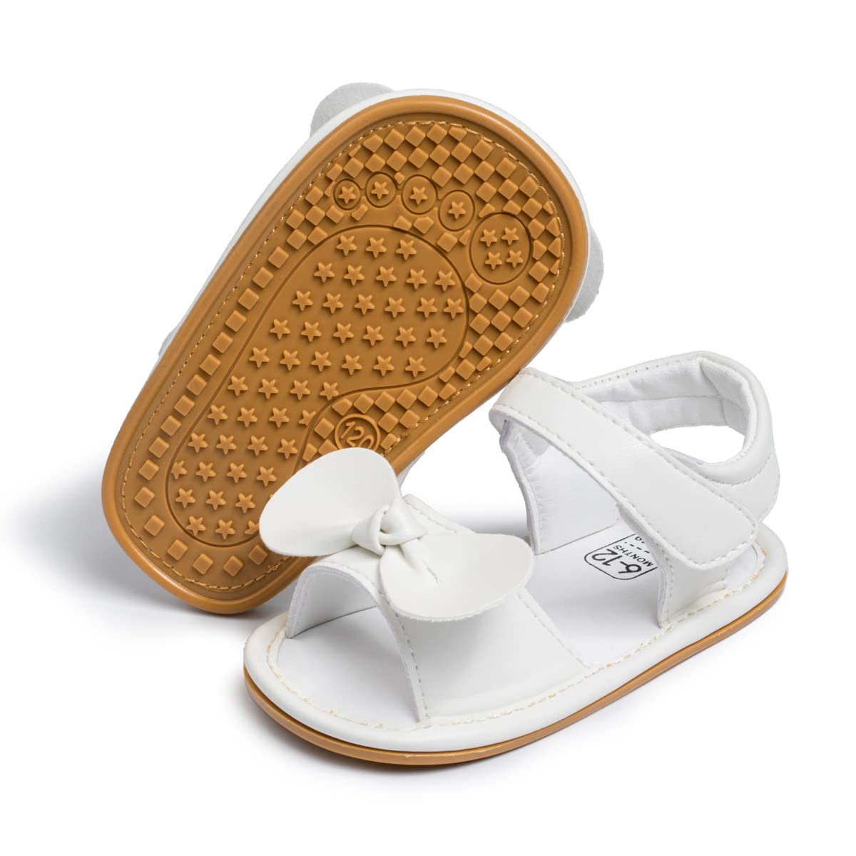 Babelvit Infant Baby Girl Boy Sandals Comfort Premium Summer Outdoor Casual Beach Shoes with Flower Bowknot Anti Slip Rubber Sole Newborn Toddler Prewalker First Walking Shoes