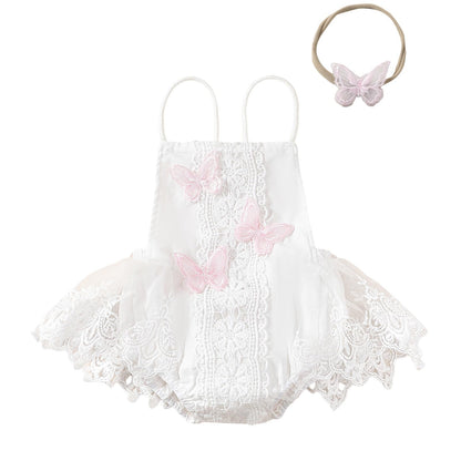 MERSARIPHY Newborn Baby Girl Boho Outfits Infant Lace Tulle Ruffle Bubble Romper Dress Jumpsuit Bodysuit Photoshoot Clothes