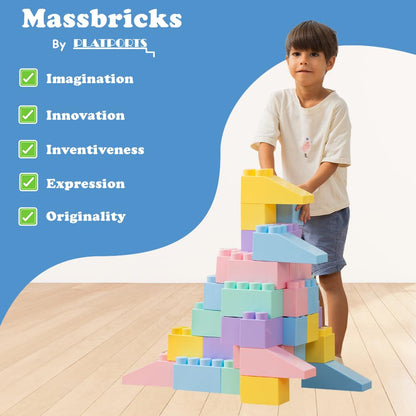 Giant Plastic Blocks Jumbo, Big Blocks, Jumbo Blocks, Big Building Blocks Jumbo, Giant Blocks, Huge Blocks, Jumbo Building Blocks, 86 Pieces Large Blocks for Kids Ages 1 to 8 86 pcs blocks with wheels