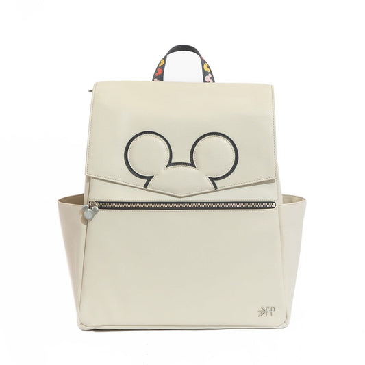 Freshly Picked Classic II Diaper Bag Backpack, Wipeable Vegan Leather With Changing Pad (Minnie Lots of Dots)