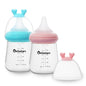 Glass Baby Bottles with Natural Response Nipple Size SS - Anti Colic Baby Bottles Wide Neck Slow Flow Baby Bottle (Red, 4oz (Pack of 4))