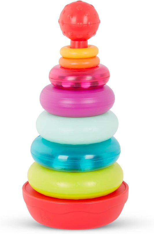 B. toys – Sensory Baby Toys – Soft Baby Blocks – Stacking Drip Cups – Numbers, Shapes & Animals – 6 Months + – Stackin' Squishies