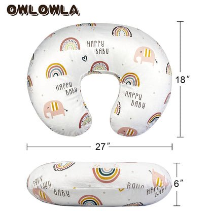 OWLOWLA Nursing Pillow Cover, Breastfeeding Pillow Slipcover Fits Nursing Pillow for Baby Boy Girl(Blush Pink)