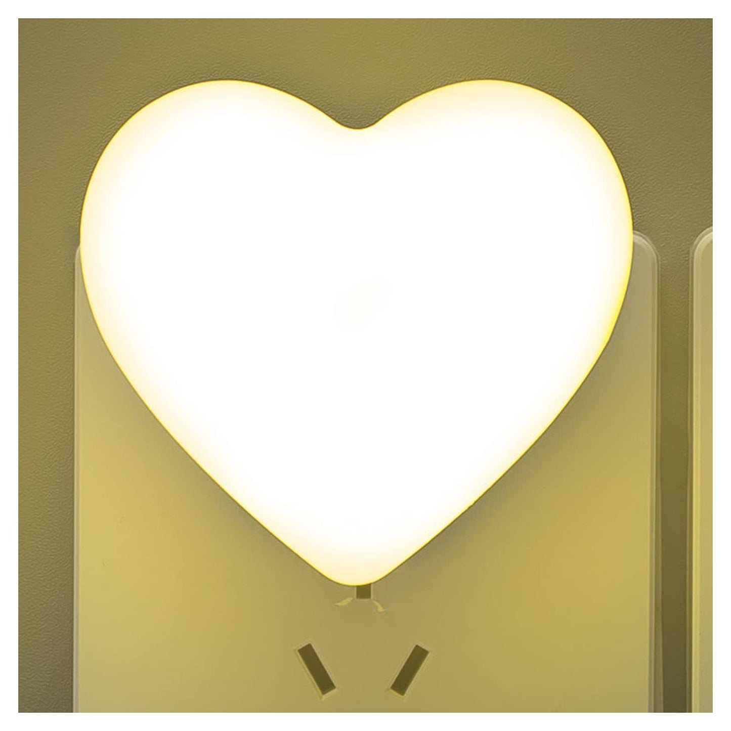 Cute Night Lights, Heart Shape Nursery Nightlight with Light Sensors, Auto Dusk to Dawn Sensor, Soft Warm White, Ideal Nightlight for Bedroom, Bathroom, Hallway, Kitchen (Blue)