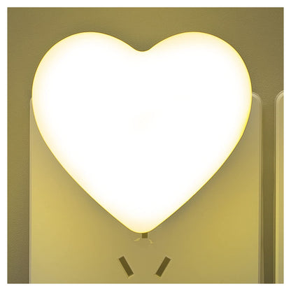 Cute Night Lights, Heart Shape Nursery Nightlight with Light Sensors, Auto Dusk to Dawn Sensor, Soft Warm White, Ideal Nightlight for Bedroom, Bathroom, Hallway, Kitchen (Blue)