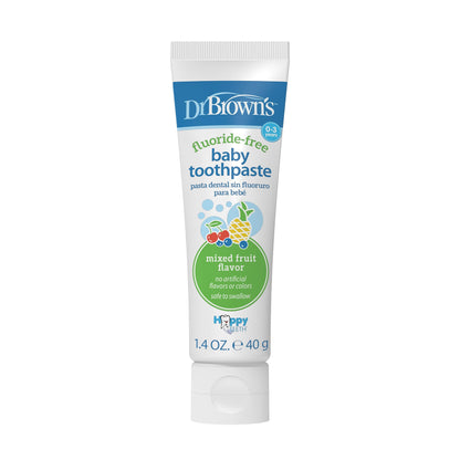 Dr. Brown's Fluoride-Free Baby Toothpaste, Safe to Swallow, Apple Pear, 1-Pack, 1.4oz/40g, 0-3 years