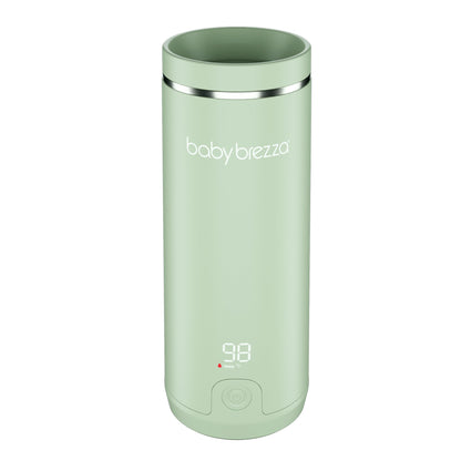 Baby Brezza Superfast Portable Baby Bottle Warmer – 67% Faster - Travel Breastmilk Warmer and Formula Warmer - Safe, Even Heating - Up to 9oz - No Adapters, Black