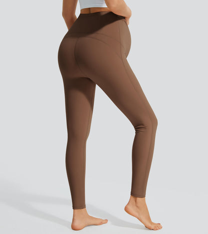 JOYSPELS Smooth Feeling Maternity Leggings Over The Belly with Pockets Workout Pregnancy Leggings