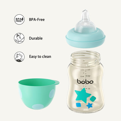 YOHKOH PPSU Baby Bottle Wide Neck, Newborn Anti-Colic Baby Bottle with Natural Response Nipple, Streamlined Body, Easy to Clean (8.8oz (Pack of 2), Yellow)