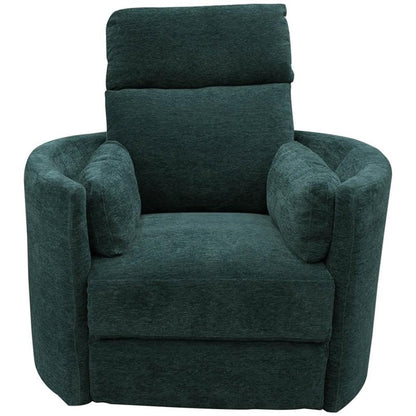 Pemberly Row Contemporary Fabric Swivel Glider Recliner in Ivory