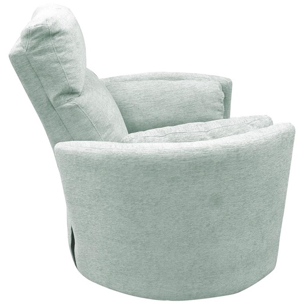 Pemberly Row Contemporary Fabric Swivel Glider Recliner in Ivory