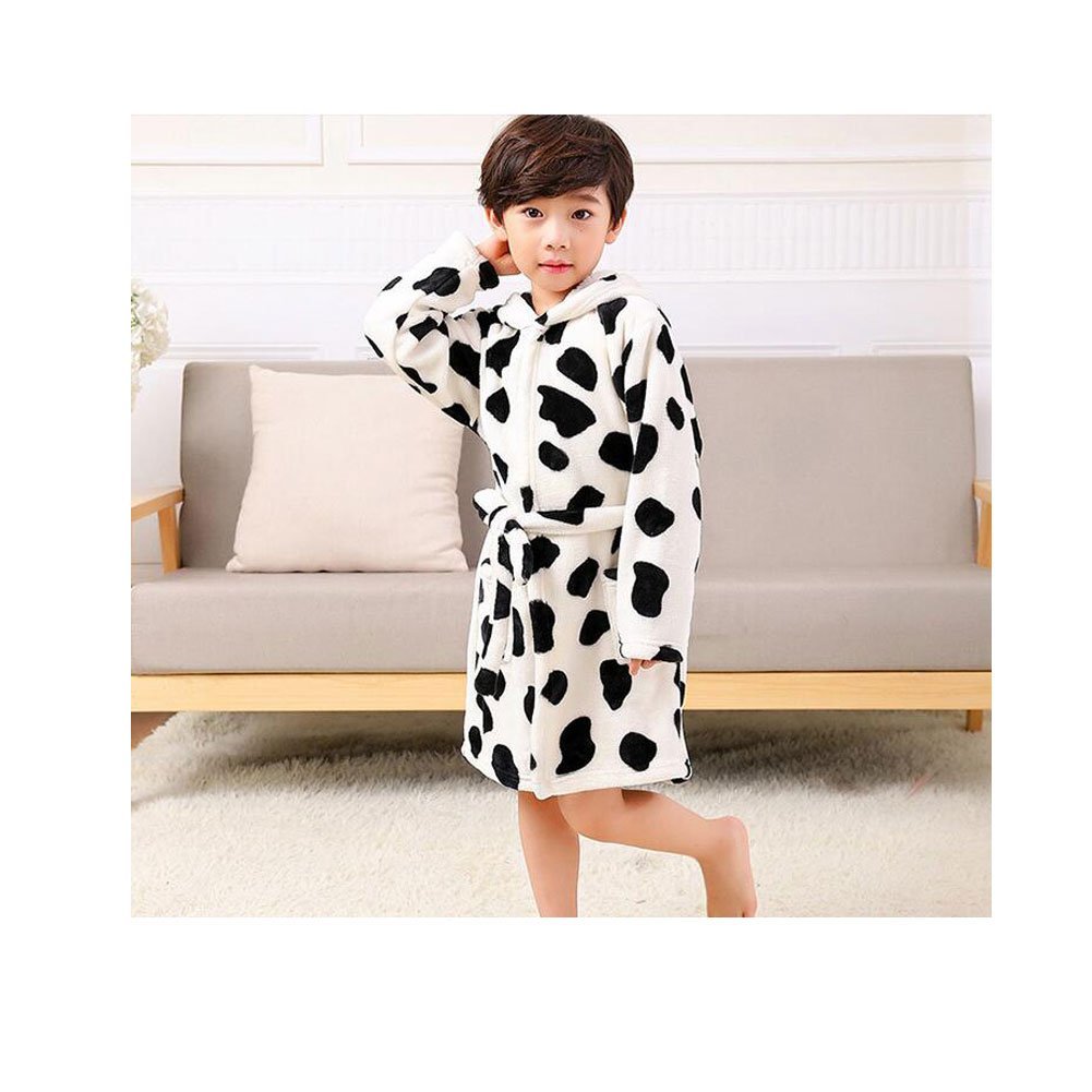 Unisex Baby Hooded Bathrobe Kids Flannel Pajamas Dressing Gown for Boys Girls