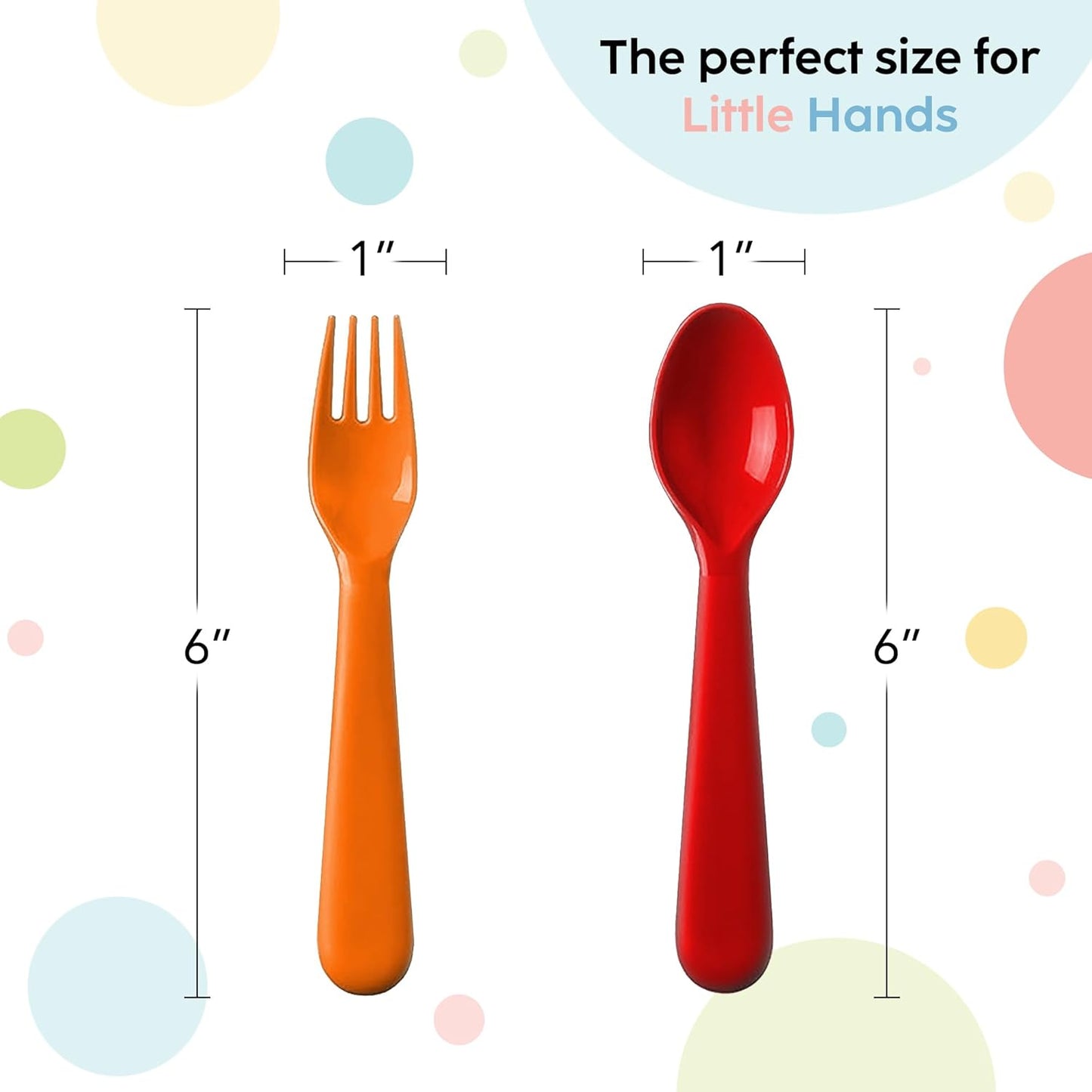 Plastic Toddler Utensils Set of 12 Kids Utensils Forks and Spoons - BPA FREE/Dishwasher Safe Toddlers Silverware Set Brightly Colored Children's Safe Flatware Cutlery Set