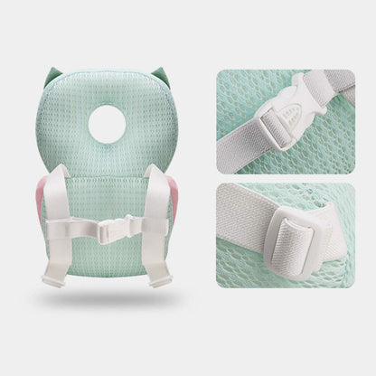 Bebamour Baby Walkers Head Protector Toddler Adjustable Baby Safety Pad Backpack Wear for Crawling with Safety Leash (New White, Cow)