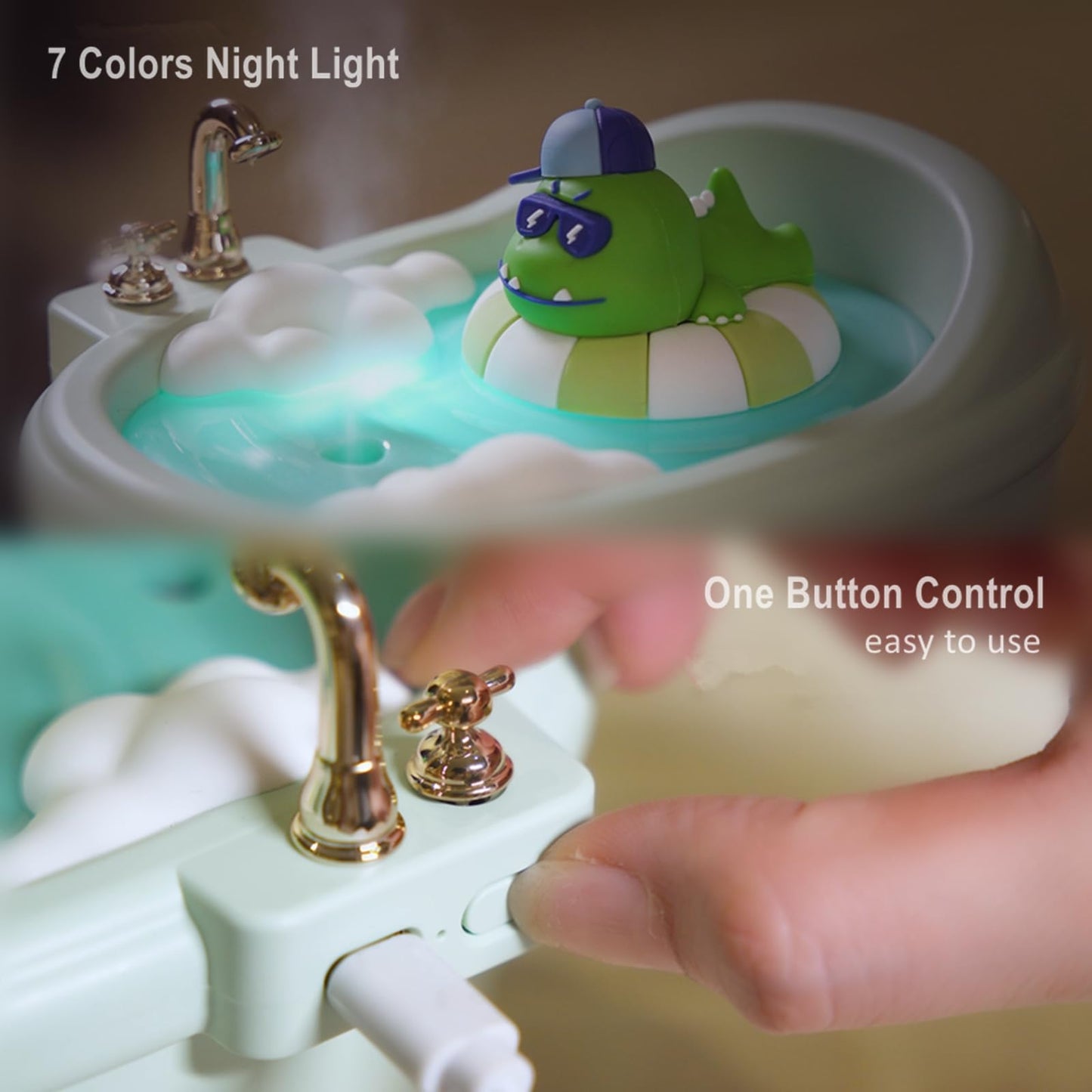 Cute Humidifier for Bedroom,Top Fill 0.34L Desk Mini Humidifier Aroma Diffuser,Cool Mist,20db Quiet,Easy Clean,Colorful Light, Auto Shut off,Small Humidifier for Baby Room,Plants,Home,Office (Purple)