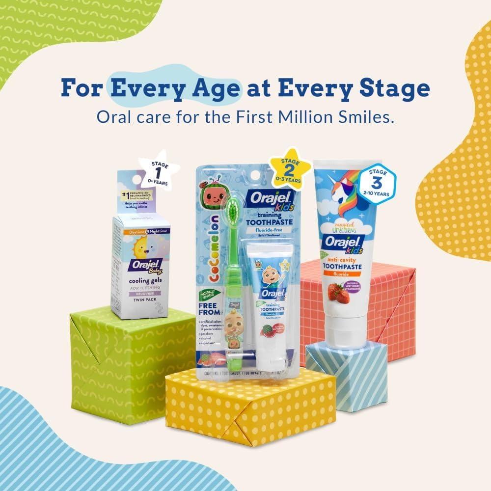 Orajel Baby Daytime Cooling Gel for Teething, Drug-Free, #1 Pediatrician Recommended Brand for Teething*, One .33oz Tube