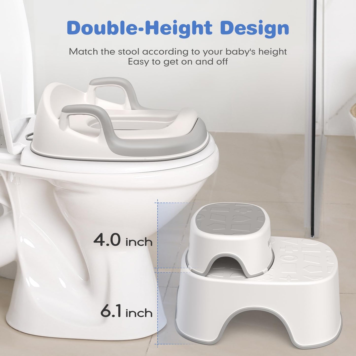 Potty Training Seat with Step Stools, Maliton Potty Training Toilet for Toddlers Girls with Splash Guard, Anti-Slip Toddler Stool for Bathroom, One Potty Seat and 2 in 1 Step Stool for Kids (Pink)
