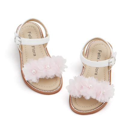 Felix & Flora Toddler Girl Sandals - Little Girl Easter Summer Dress Shoes Lightweight Open Toe Beach Holiday.