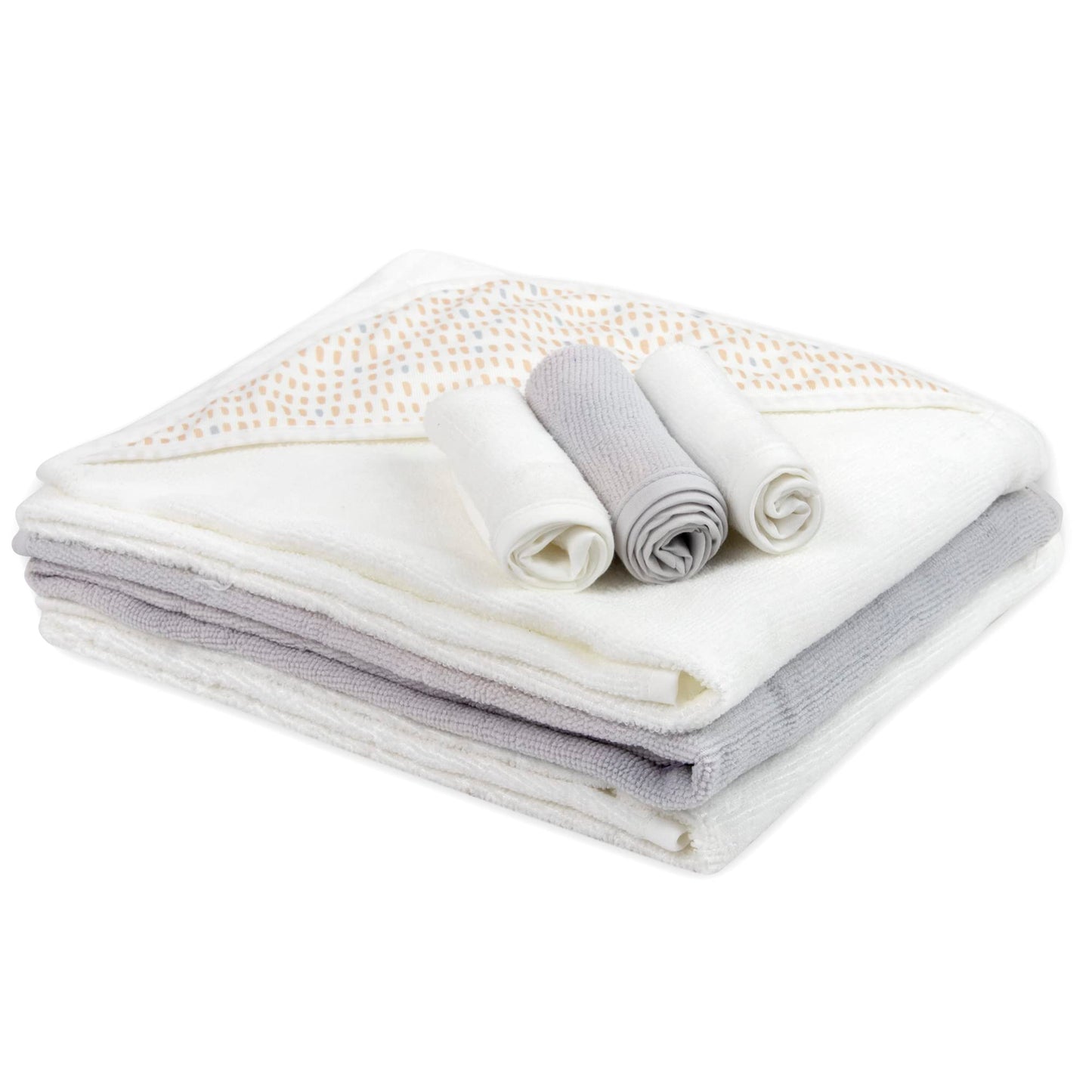 Hooded Baby Bath Towel and Washcloth 6 Piece Set for Newborns, Infants & Toddlers, Boys & Girls Baby Hooded Towels Set