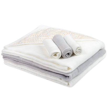 Hooded Baby Bath Towel and Washcloth 6 Piece Set for Newborns, Infants & Toddlers, Boys & Girls Baby Hooded Towels Set