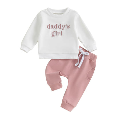 Kaipiclos Toddler Baby Girl Fall Winter Outfit Mamas Girl Long Sleeve Pullover Sweatshirts Jumper Pants Clothes Set
