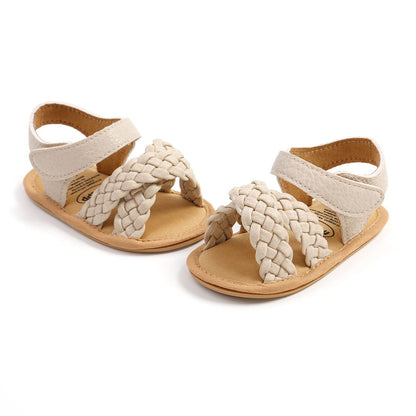 LAFEGEN Infant Baby Girls Summer Sandals Newborn Toddler First Walker Crib Dress Shoes