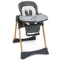 INFANS Baby High Chair, High Chairs for Babies & Toddlers with Adjustable Height Backrest Footrest Removable Tray, Easy to Clean PU Seat Convertible Quick Folding Portable Highchair (Dark Gray)