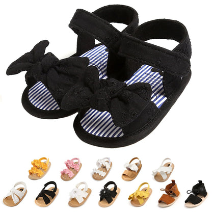 Ohwawadi Baby Boys Girls Sandals Soft Sole Summer Infant Wedding Dress Flat Shoes Beach Sandal Newborn Crib Shoes First Walkers