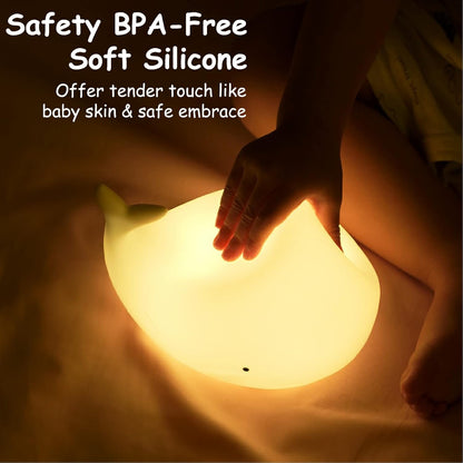 TriPro Whale Silicone Nursery Night Light Beach Room Decor Desk Lamp Toys,Bedroom Decorations Gifts for Toddlers,Girls And Boys ,Baby,Kids,Teens''
