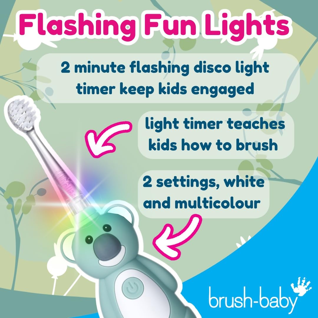 brush-baby WildOnes™ Rechargeable Kids Electric Toothbrush – Toby Tiger | Flashing Lights, 2-Min Timer, Waterproof, 3 Brush Heads | Toddler & Child Toothbrush Ages 0-10 | Soft Bristles