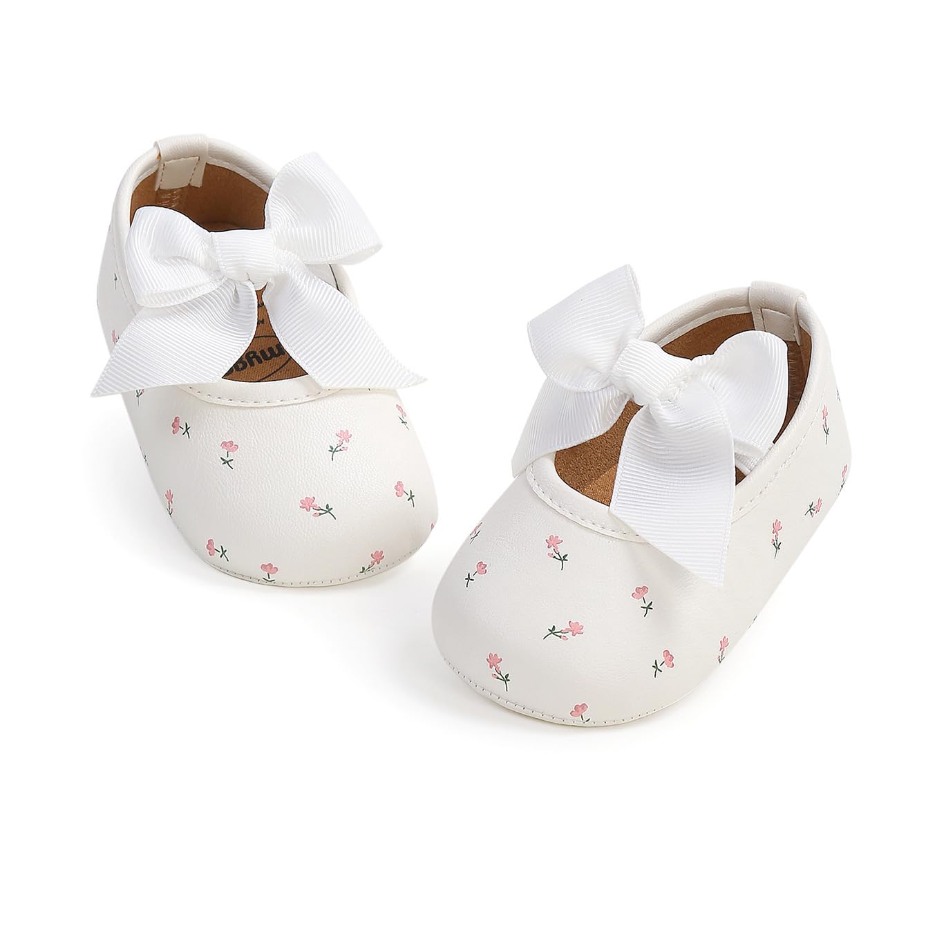 HsdsBebe Infant Baby Girls Mary Jane Flats Bow Non-Slip Soft Sole Princess Toddler First Walkers Sneaker Wedding Dress Shoes