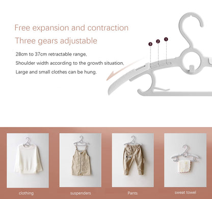 Baby Nursery Closet Hangers, Ultra Thin Non-Slip and Extendable Laundry Infant Pant Hanger for Newborn Clothes - 20pcs11-14" Pink Adjustable Children Coat Hanger for Girl Boy Toddler Kids Child