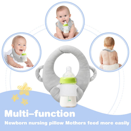 Baby Bottle Holder,Bottle Holder for Baby self Feeding,Baby Bottle Holder Hands Free Feeding,Newborn Bottle Holder,Twin Baby Feeding Pillow,Newborn Essentials (Minty Green）
